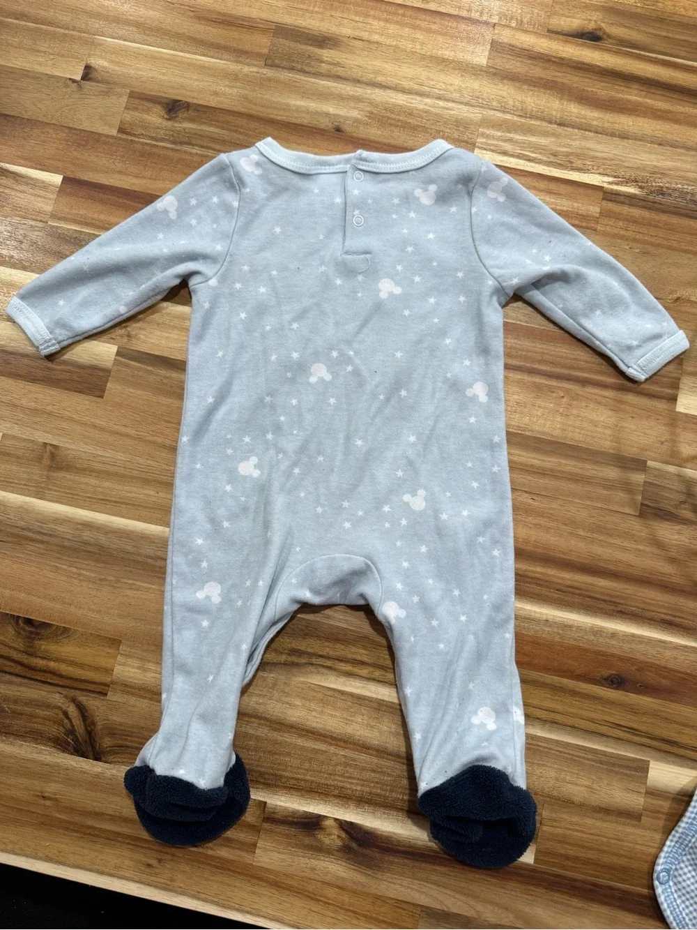 Disney Light Blue Mickey Mouse Footie with Navy Accents